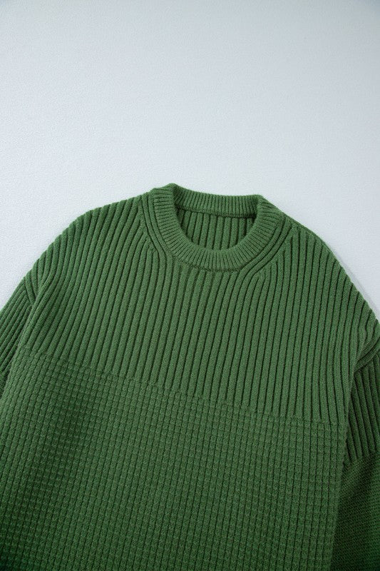 Solid Textured Knit Crewneck Sweater Shop Style & More | Fresh Looks, Everyday Deals & Free Shipping