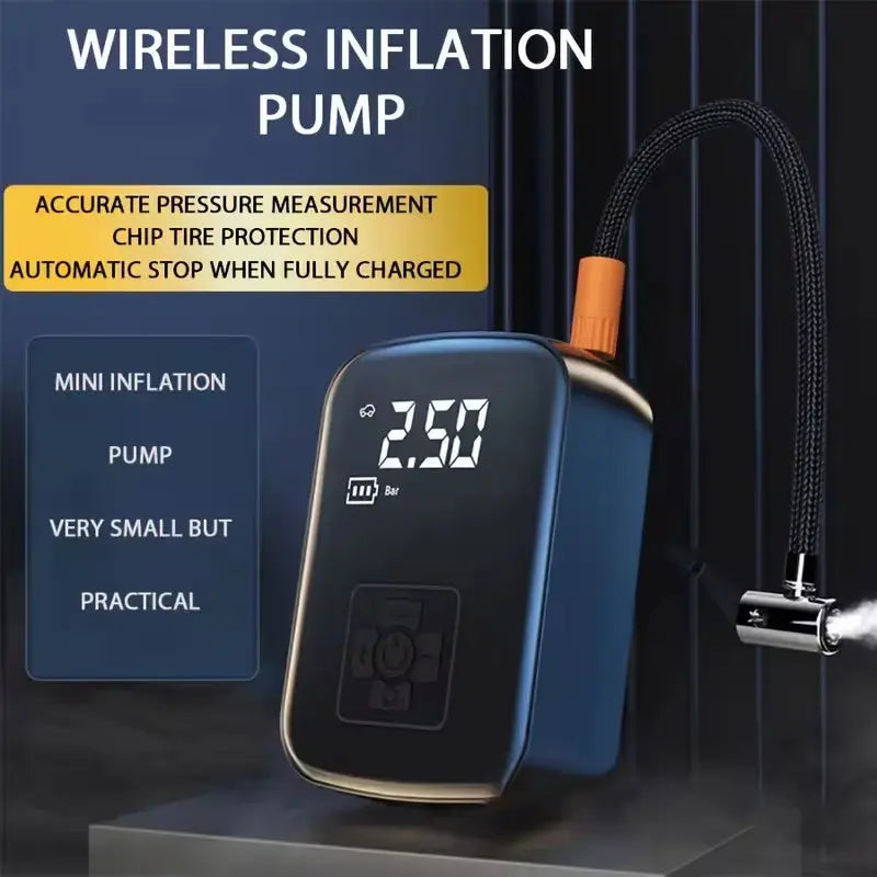 Powerful Wireless Car Air Compressor - Ultimate Electric Tire Inflator for Motorcycles, Bicycles, and More!
