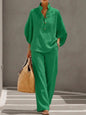Women’s Casual Shirt and Full-Length Pants Set FitiqueFit