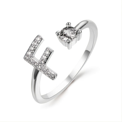 Popular Fashion Silvery AZ Letter Ring Initials Wedding Love Couple Rings Bridesmaid Gift NovaCart
