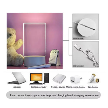 Illuminate Your Space with the Transparent Luminous LED Night Light - Erasable Acrylic Message Board for Creative Expression
