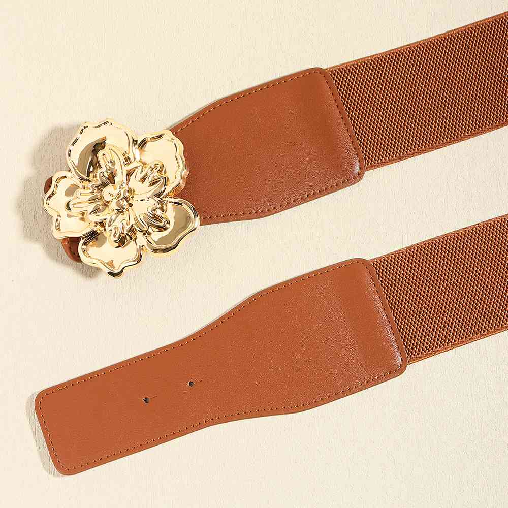 Flower Elegance Alloy Buckle Elastic Belt – Stylish Floral Design See size chart under “more details” The Fashion Celestial