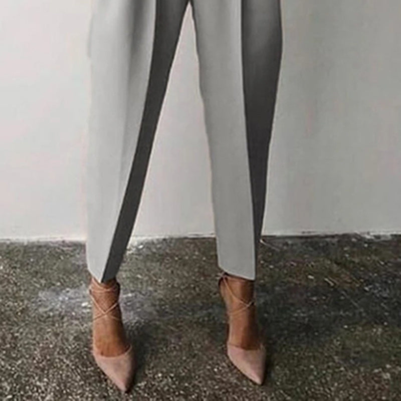 Women’s Solid Color 2-Piece Set – Long Sleeve Top & Pleated Pants Loungewear FitiqueFit