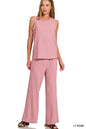 Zenana Cotton Slub Tank and Pants Set West2East Surf