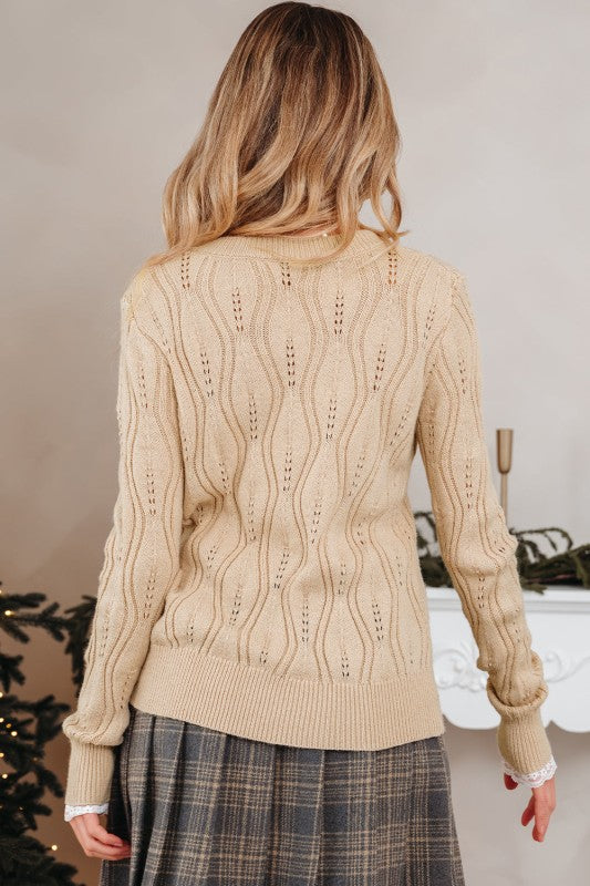 Abigail Lace Patchwork Sleeve Sweater Shop Style & More | Fresh Looks, Everyday Deals & Free Shipping