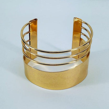Gold Finish Layered Adjustable Cuff Bracelet Shop Style & More | Fresh Looks, Everyday Deals & Free Shipping