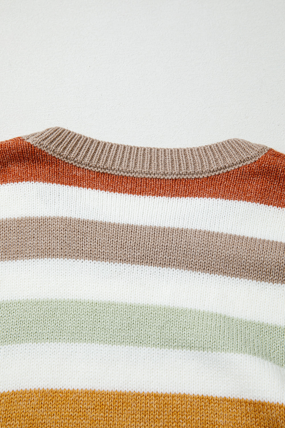 Multicolour Striped Colorblock Drop Shoulder Plus Size Sweater Garden Naked Curves