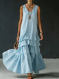 Women's Ice Silk Sleeveless Loose Maxi Dress – 6 Colors S–5XL FitiqueFit