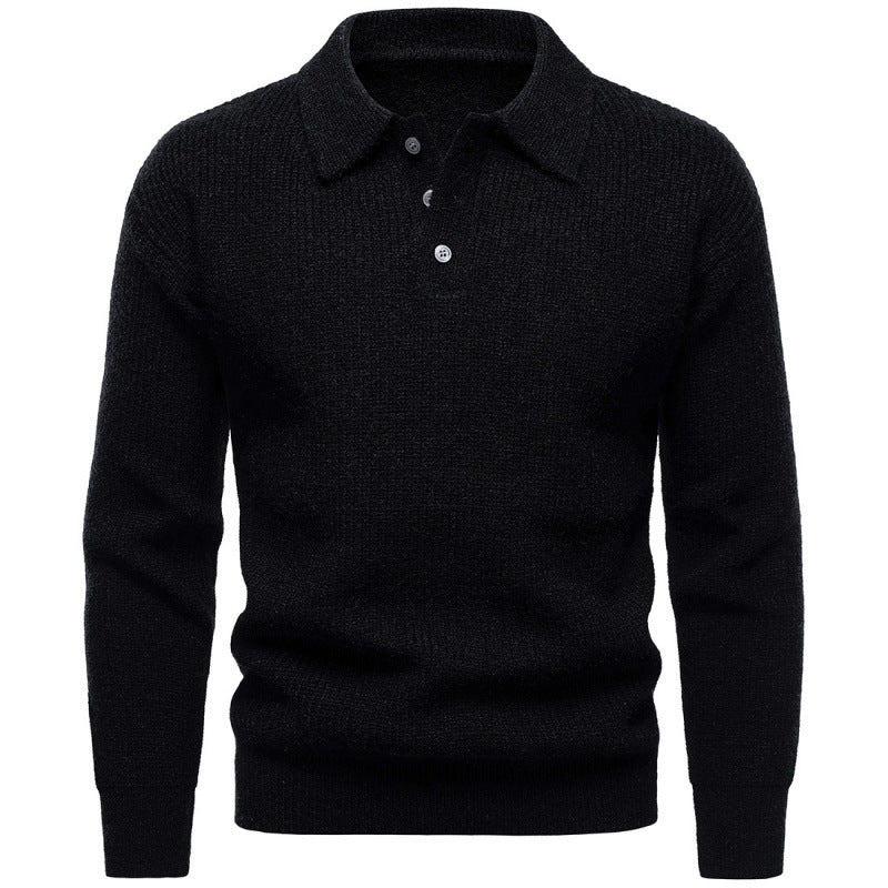 Men's British Fashion Polo Collar Sweater Grayceful LLC