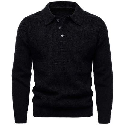 Men's British Fashion Polo Collar Sweater Grayceful LLC