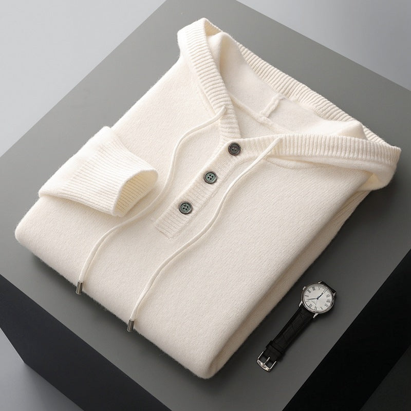 Men's American-style Warm High-grade Button Hoodie Sweater Grayceful LLC
