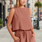 Women's Sleeveless Top & Wide-Leg Shorts Set – Retro Street Style FitiqueFit