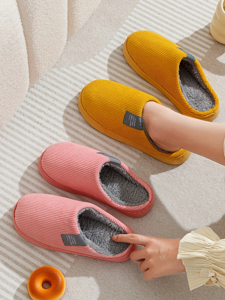 Couple's Warm Slippers for Women, Household Use for Spring, Autumn, and Winter, Non-Slip Thick Sole Indoor Postpartum Plush Slippers for Winter, for Men, Women Shoes NovaCart