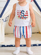 Children's Patriotic USA Floral Tank and Shorts Set New Era Fashion LLc