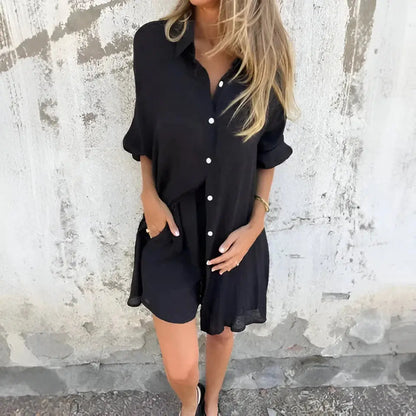 Embrace Effortless Style with the Nora™ Casual Blouse & Shorts Set