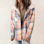 Women's Plaid Button-Up Long Sleeve Jacket FitiqueFit