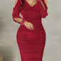Hot-fix Rhinestone Embellished Swing Neckline Bodycon Dress NovaCart