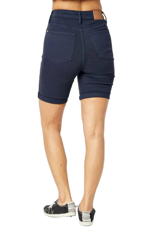 Judy Blue Full Size High Waist Tummy Control Bermuda Shorts West2East Surf