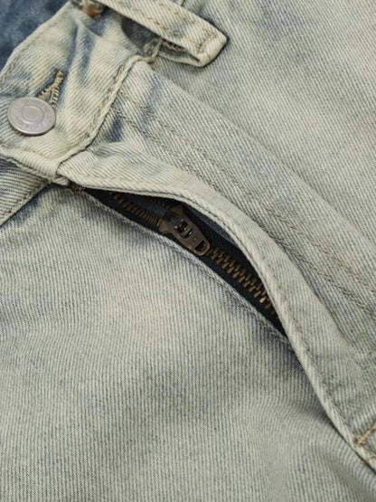 Men's Washed Multi-Pocket Straight Cargo Jeans New Era Fashion LLc