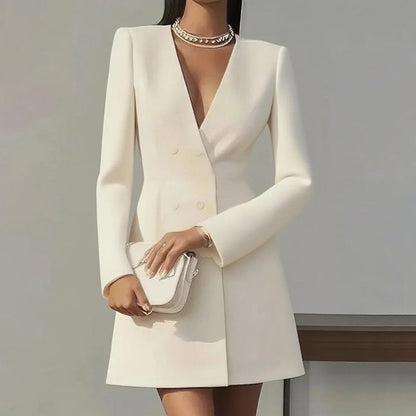 Women’s Deep V-Neck A-Line Dress FitiqueFit