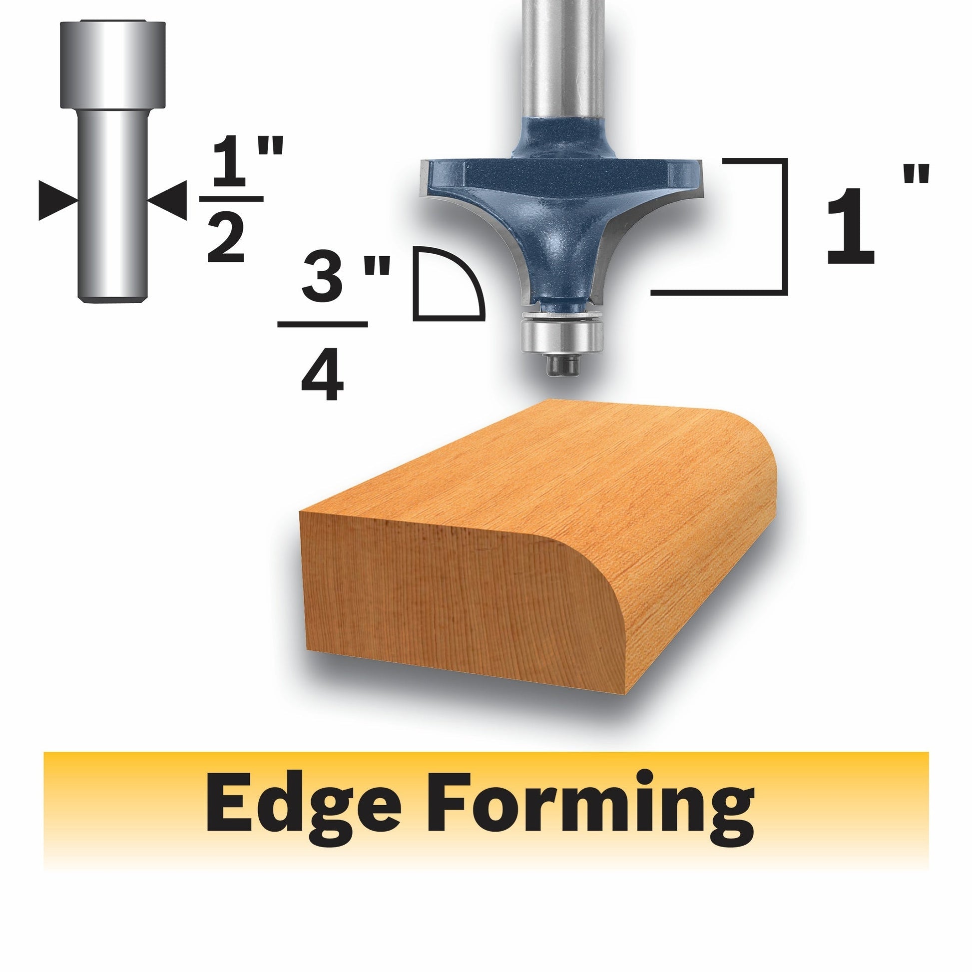 BOSCH 85434MC 3/4 In. x 1 In. Carbide-Tipped Roundover Router Bit VM Hardware