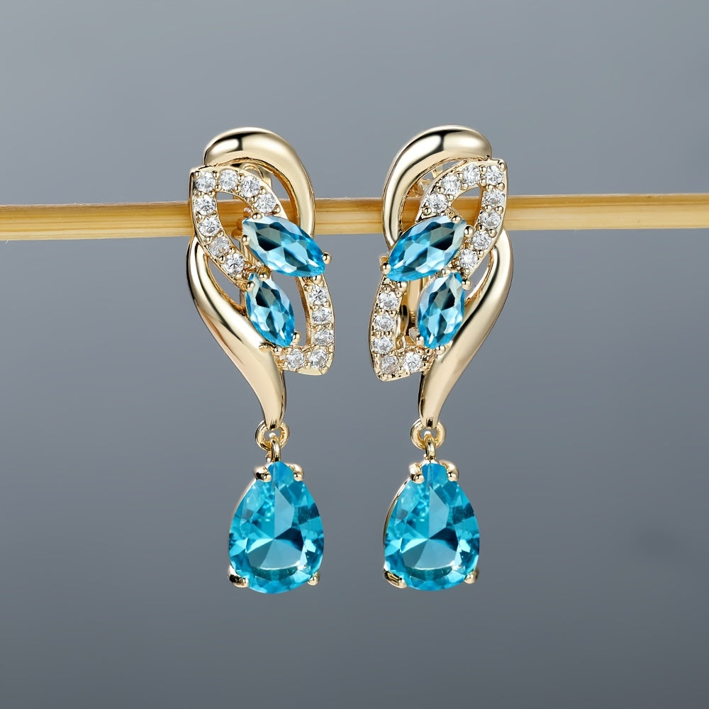 Romantic Flower Dangle Earrings Women Birthstone Party Earrings Jewelry Gifts NovaCart