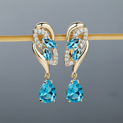 Romantic Flower Dangle Earrings Women Birthstone Party Earrings Jewelry Gifts NovaCart