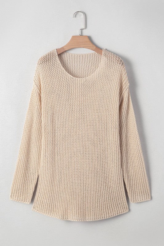 Solid Crochet Hollow-Out Sweater Shop Style & More | Fresh Looks, Everyday Deals & Free Shipping