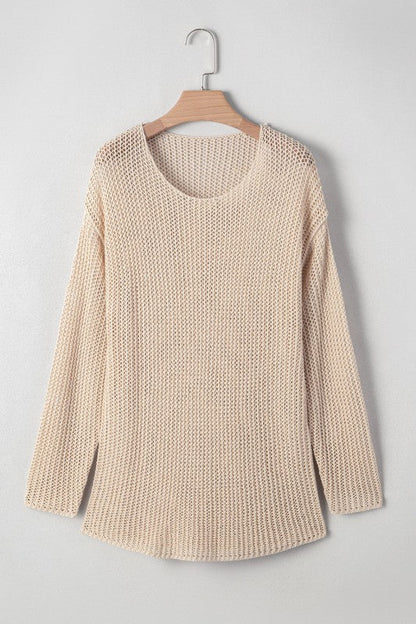 Solid Crochet Hollow-Out Sweater Shop Style & More | Fresh Looks, Everyday Deals & Free Shipping