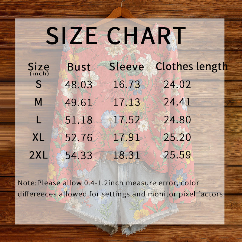 Women’s Fall Wildflower Print Long Sleeve T-Shirt FitiqueFit