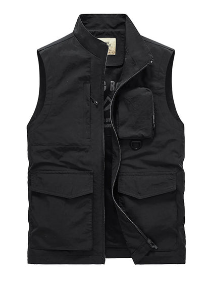 Men's Plus Size Multi-Pocket Zip Up Vest New Era Fashion LLc