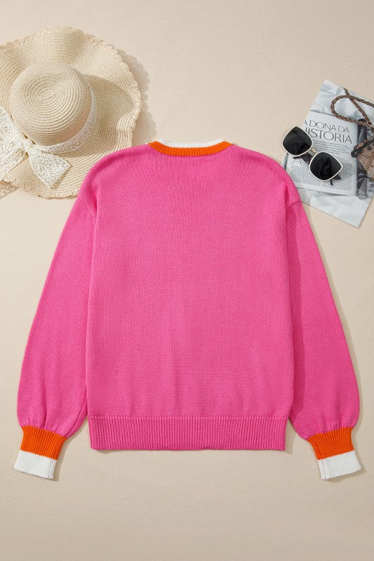 Pearl Contrast Trim Crewneck Drop Shoulder Sweater Shop Style & More | Fresh Looks, Everyday Deals & Free Shipping