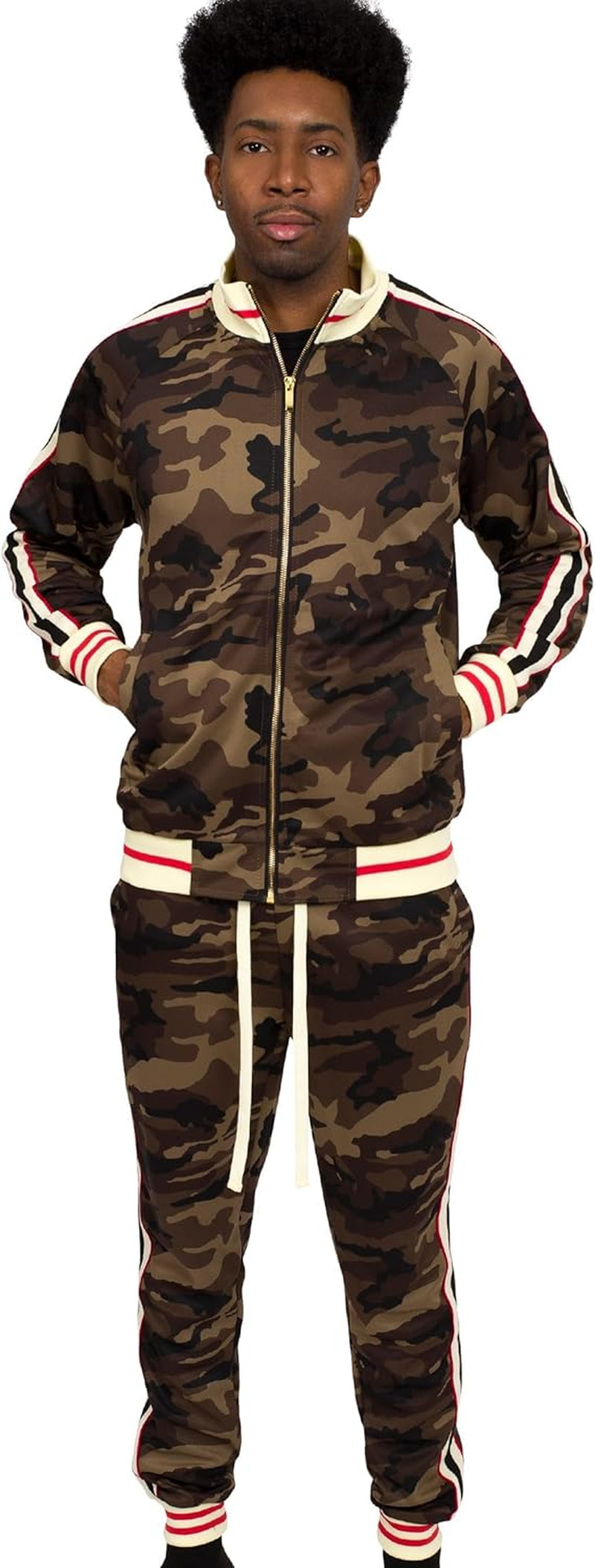 Men'S G-Striped Tracksuit Set ST575 - Camo - Large