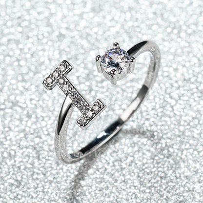 Popular Fashion Silvery AZ Letter Ring Initials Wedding Love Couple Rings Bridesmaid Gift NovaCart