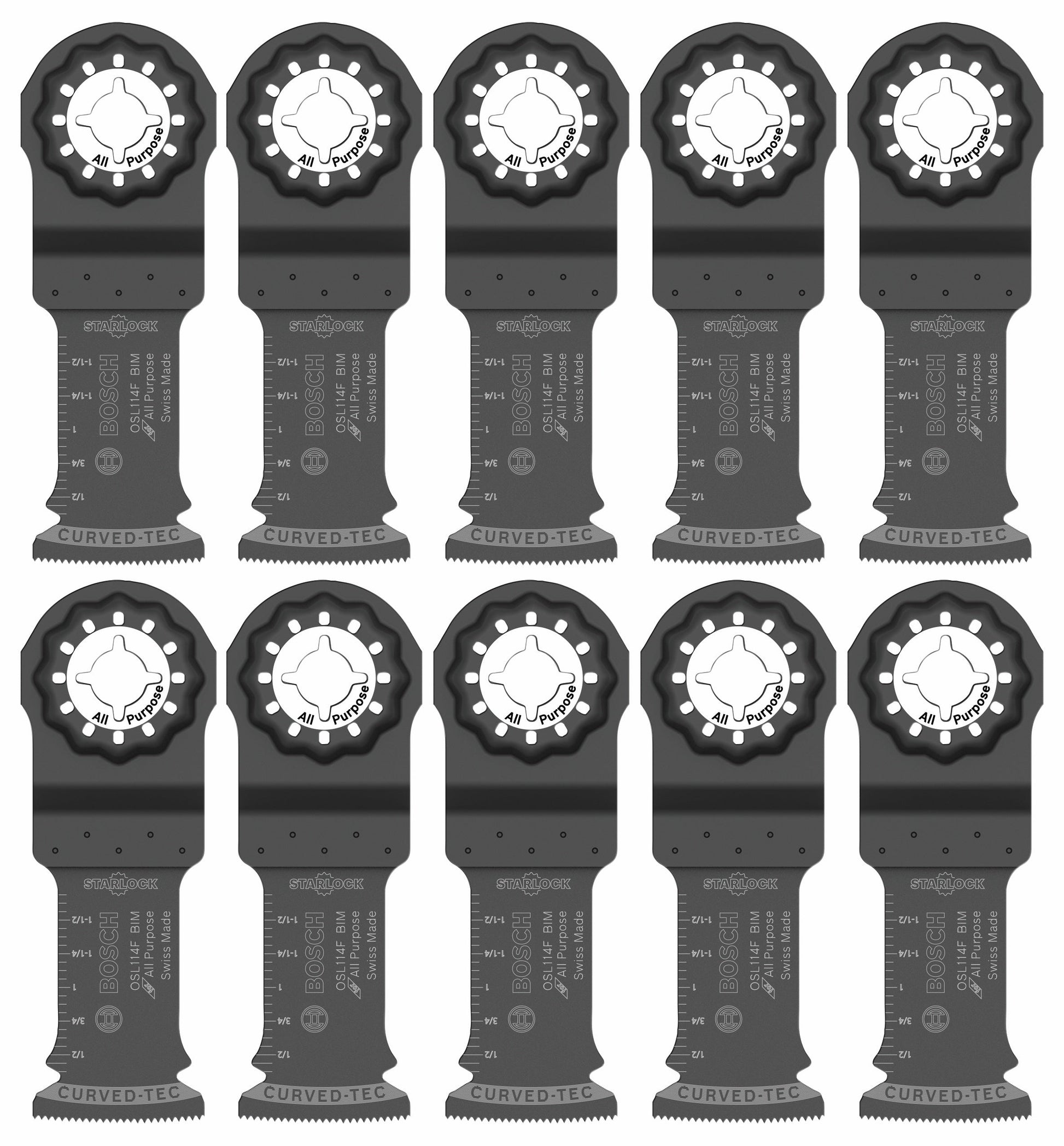 BOSCH OSL114F-10 1-1/4 In. Starlock® Oscillating Multi Tool Bi-Metal Plunge Cut Blade 10 pk. VM Hardware