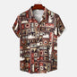 Men's Floral Print Short Sleeve Beach Shirt