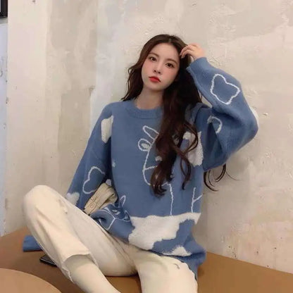 Loose Pullover Sweater for Casual Wear
