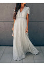 Summer New Women's Lace V-Neck Maxi Dress
