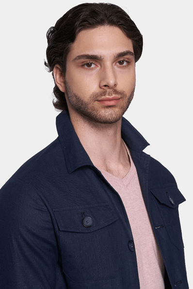 The Slim Safari Coat (Navy) Bright Moons
