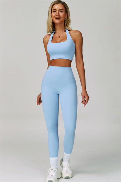 The Seraphine Halter Crop Top Leggings 2-Piece Set Fitglutes Activewear Gymwear Sportswear & Workout Clothes