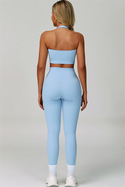 The Seraphine Halter Crop Top Leggings 2-Piece Set Fitglutes Activewear Gymwear Sportswear & Workout Clothes