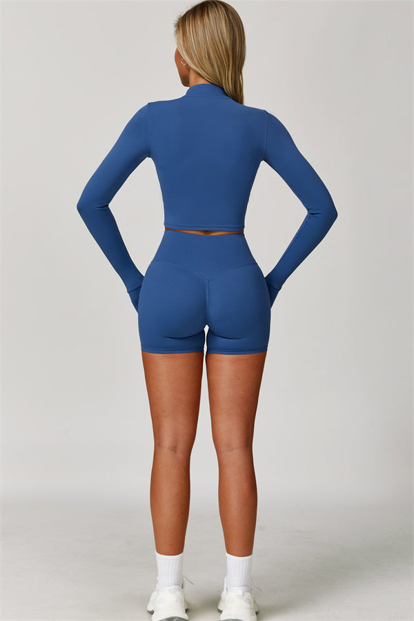 The Eloise Jacket Sports Bra Shorts 3-Piece Set Fitglutes Activewear Gymwear Sportswear & Workout Clothes