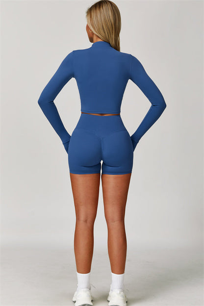 The Eloise Jacket Sports Bra Shorts 3-Piece Set Fitglutes Activewear Gymwear Sportswear & Workout Clothes