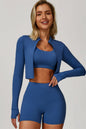 The Eloise Jacket Sports Bra Shorts 3-Piece Set Fitglutes Activewear Gymwear Sportswear & Workout Clothes