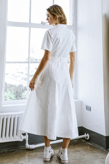 LUCKY ME WOVEN MIDI DRESS Flying Tomato
