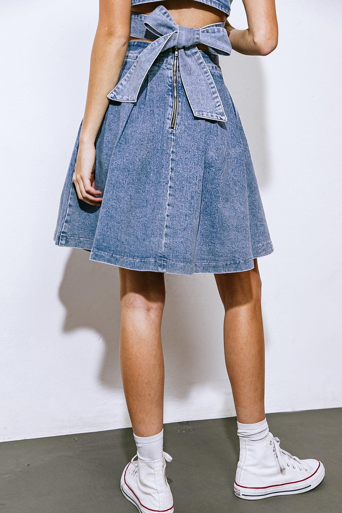 YOUR EYES ON MINE DENIM MINI SKIRT Flying Tomato