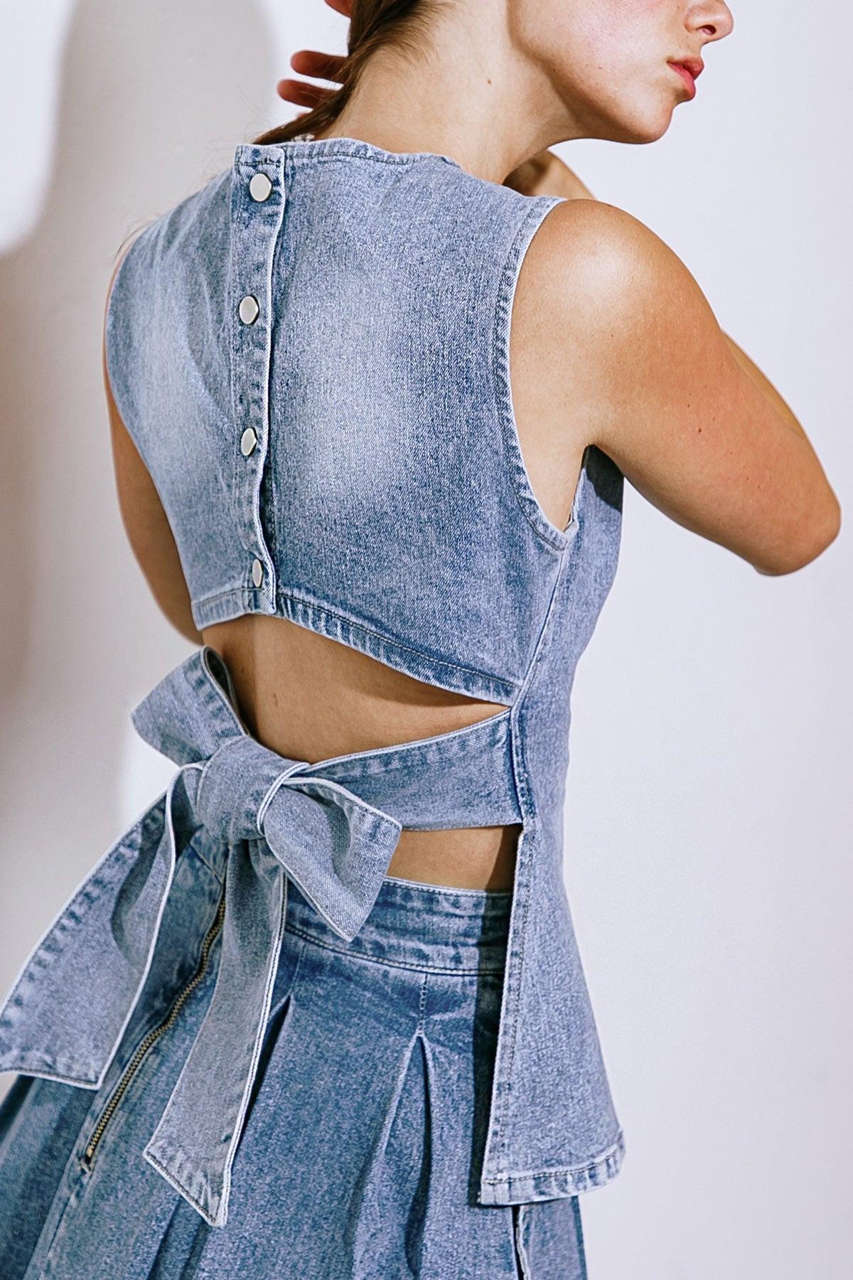 BE THE BRIGHTEST DENIM TOP Flying Tomato