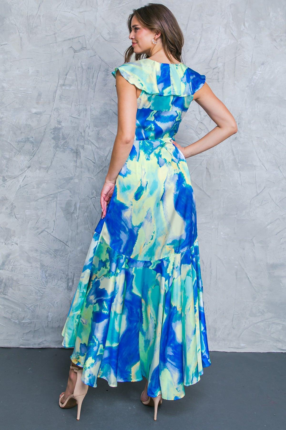 LA BEBE WOVEN SATIN MAXI DRESS Flying Tomato