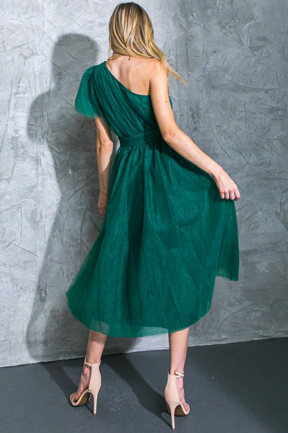 LIVELY CHARM TULLE MIDI DRESS Flying Tomato