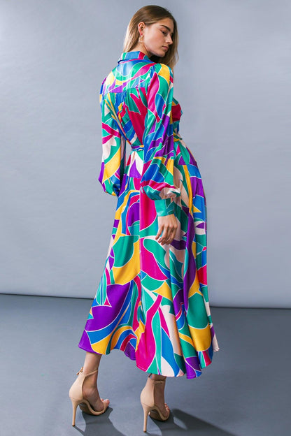 FOCUSED ON PRIORITIES WOVEN MIDI DRESS Flying Tomato